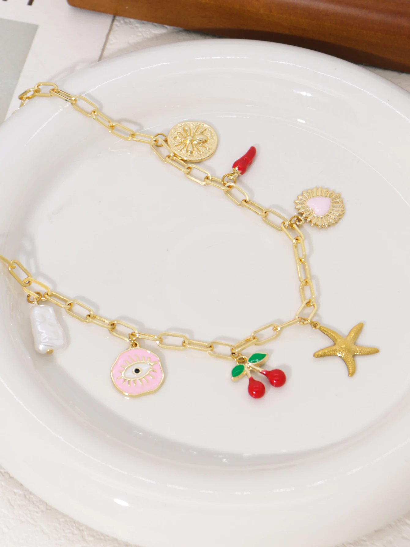 Charm Dopamine Cherry Starfish Pendant