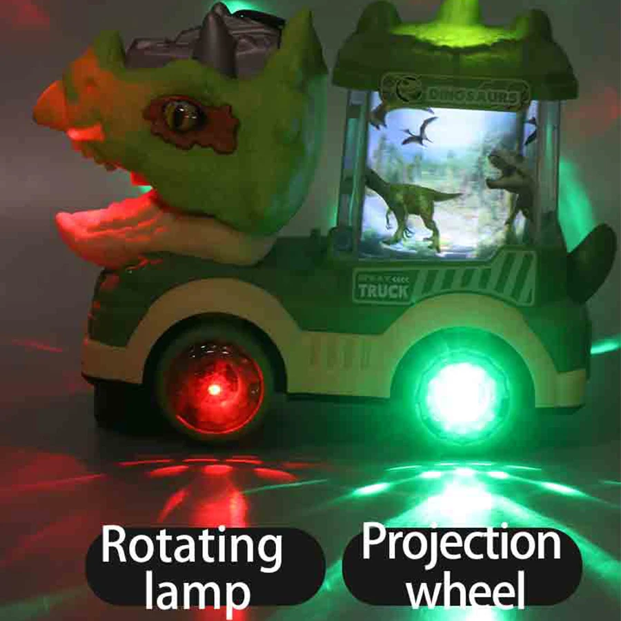 Dinosaur Electric Toy Car With Lights And Music Triceratops Tyrannosaurus Rex Toy