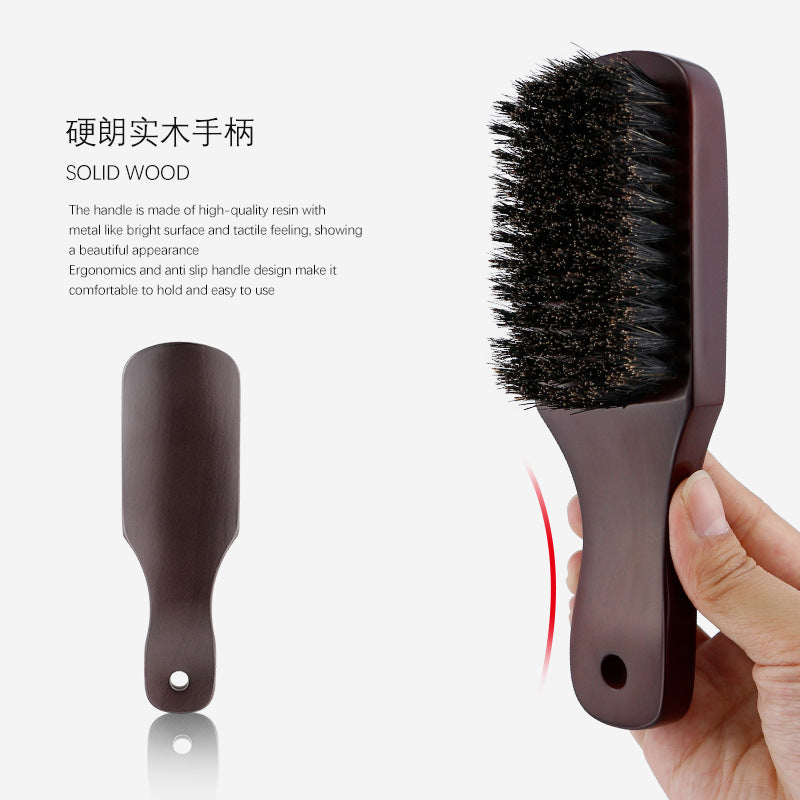 Men Beard Brush Wood Handle Boar Bristle Moustache Cleaning