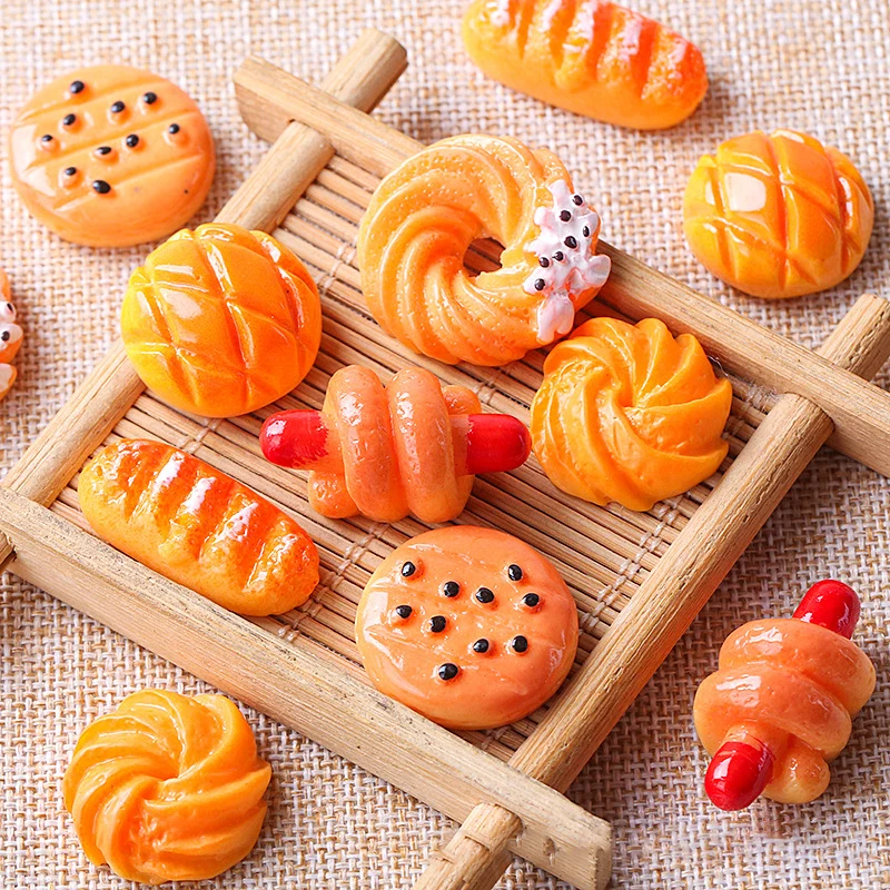 30/60Pcs Mini Food Toys Mixed Style Resin Food Dolls