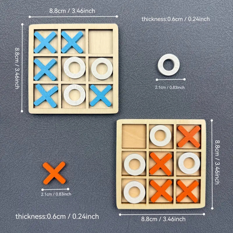 Wooden Tic Tac Toe Puzzle Game