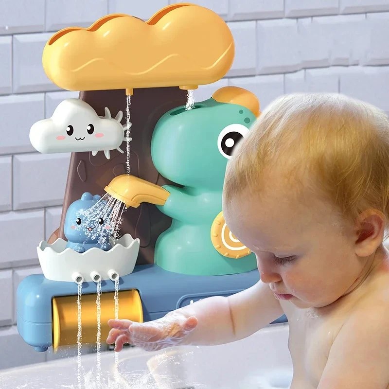 Children's Take A Shower Paddle Toys Cartoon Animals Dinosaurs