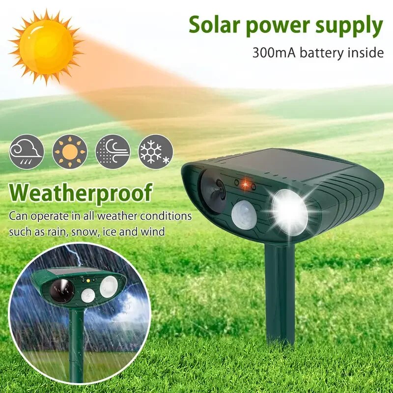 1pc ultrasound Repellant Cat Dog Repellant Solar Powered
