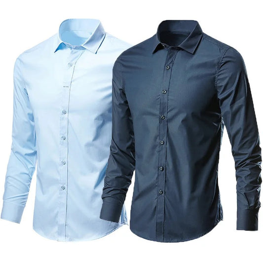 Spring Fashion Casual Slim Fit Long Sleeve Shirt Young Men's Trendy