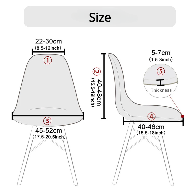 Waterproof Shell Chair Cover Short Back Scandinavian Chair Covers