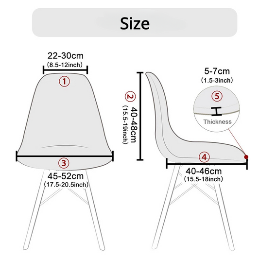 Waterproof Shell Chair Cover Short Back Scandinavian Chair Covers