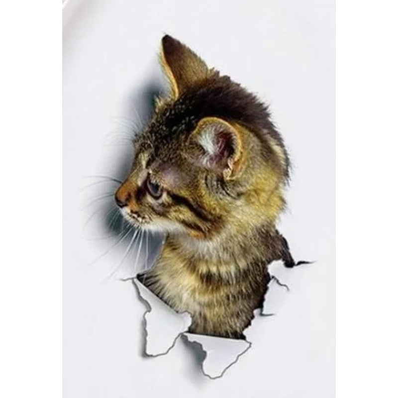3D Cute Cat Self-adhesive Removable Wallpaper