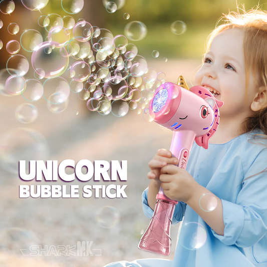 Unicorn electric bubble gun, toy bubble machine