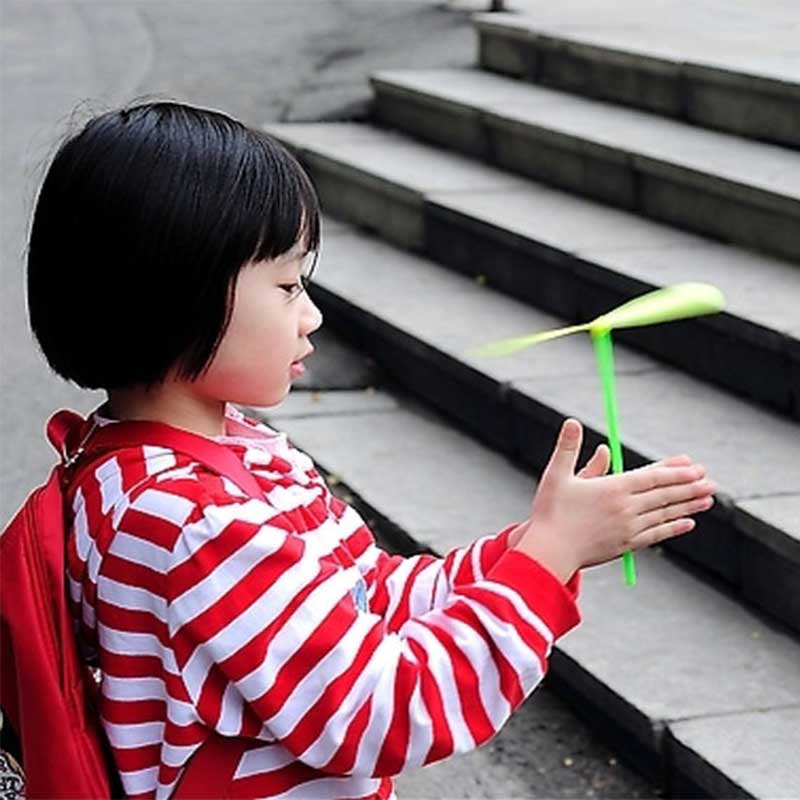 Plastic Dragonfly Shape Hand Push Flying Propeller