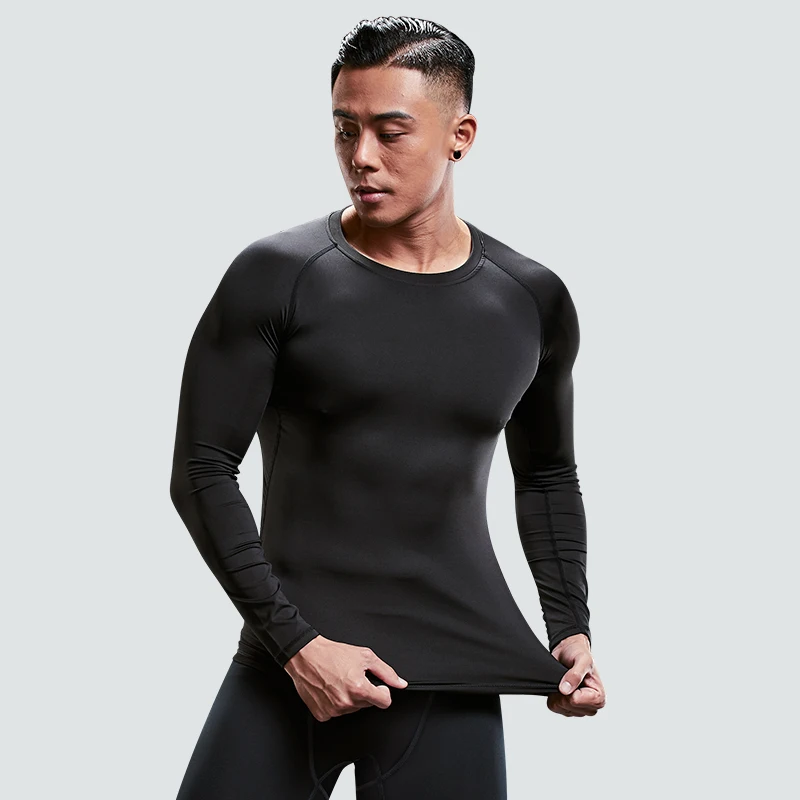 Fitness Clothes Tights Men'S Quick-Drying Long-Sleeved