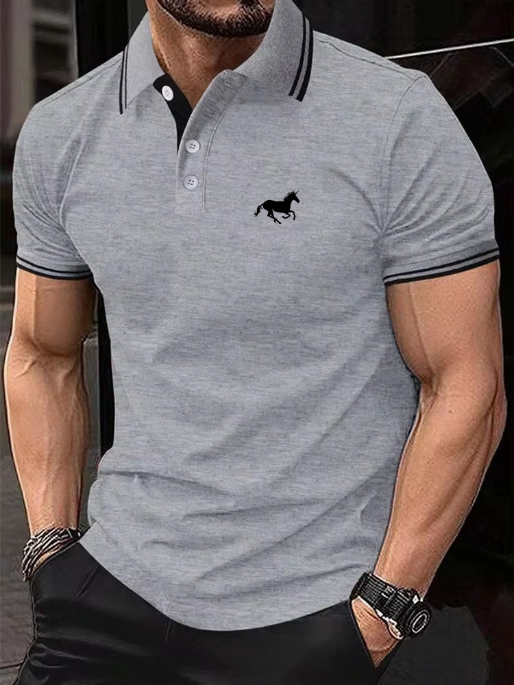 New Men's T-shirt Classic Short sleeved Polo Shirt Summer Top