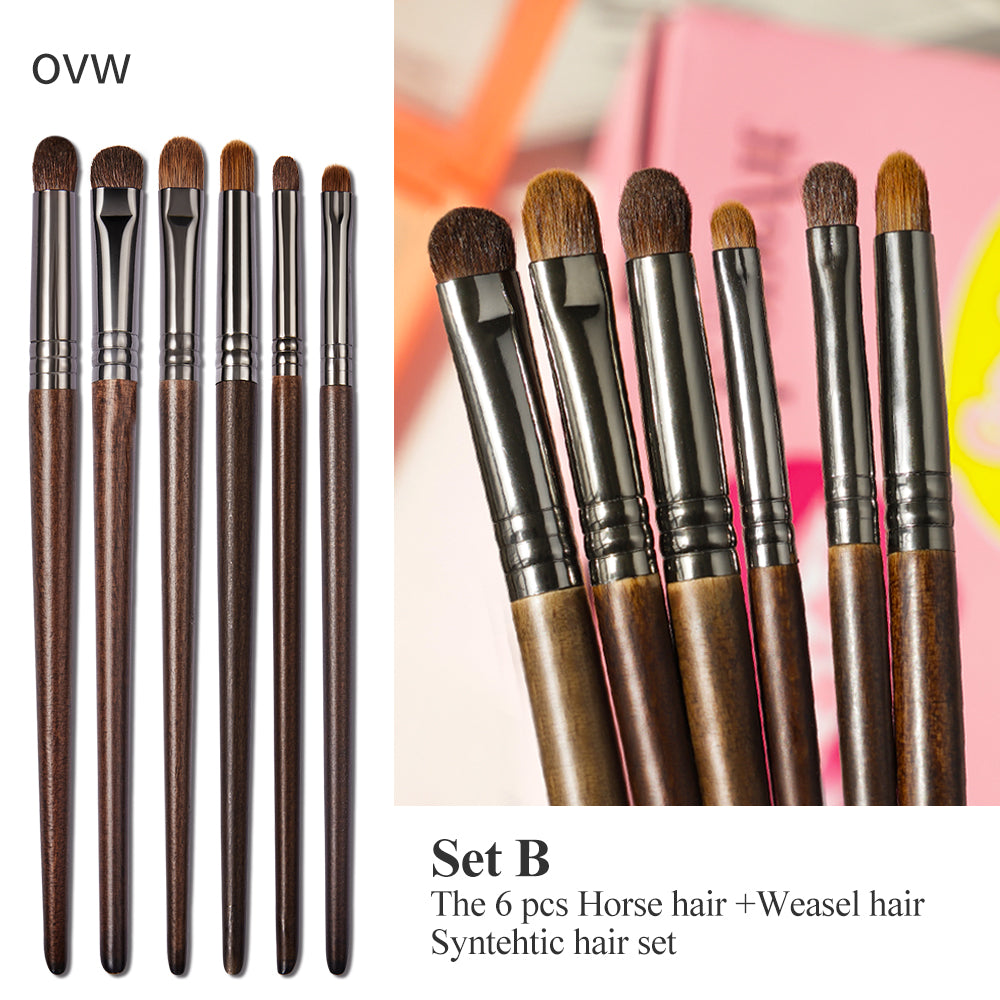 OVW Cosmetic 2/6 pcs Makeup Eye Shadow Brush Set Goat Hair Tool