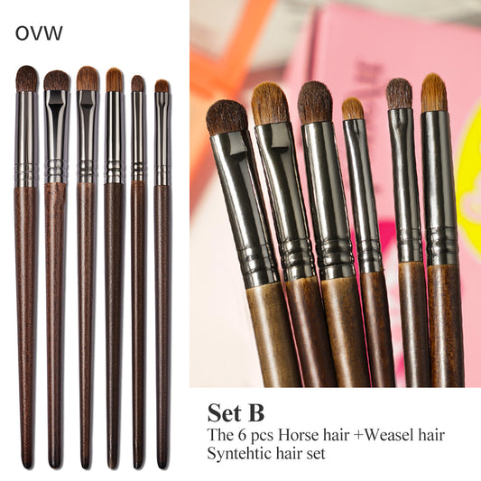 OVW Cosmetic 2/6 pcs Makeup Eye Shadow Brush Set Goat Hair Tool