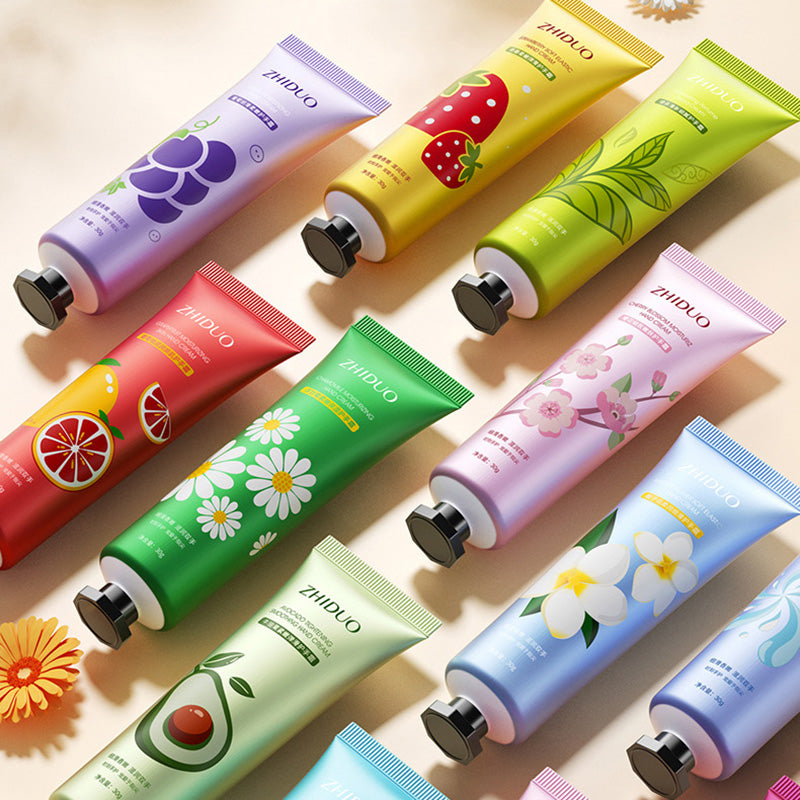 10pcs Fruit and Flower Fragrance Hand Cream Moisturizing