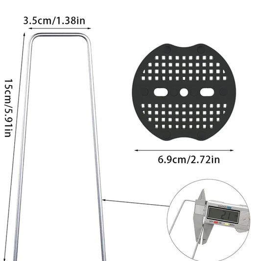 40Pcs/Pack Garden Peg Silver Metal U-Shape Garden Staple