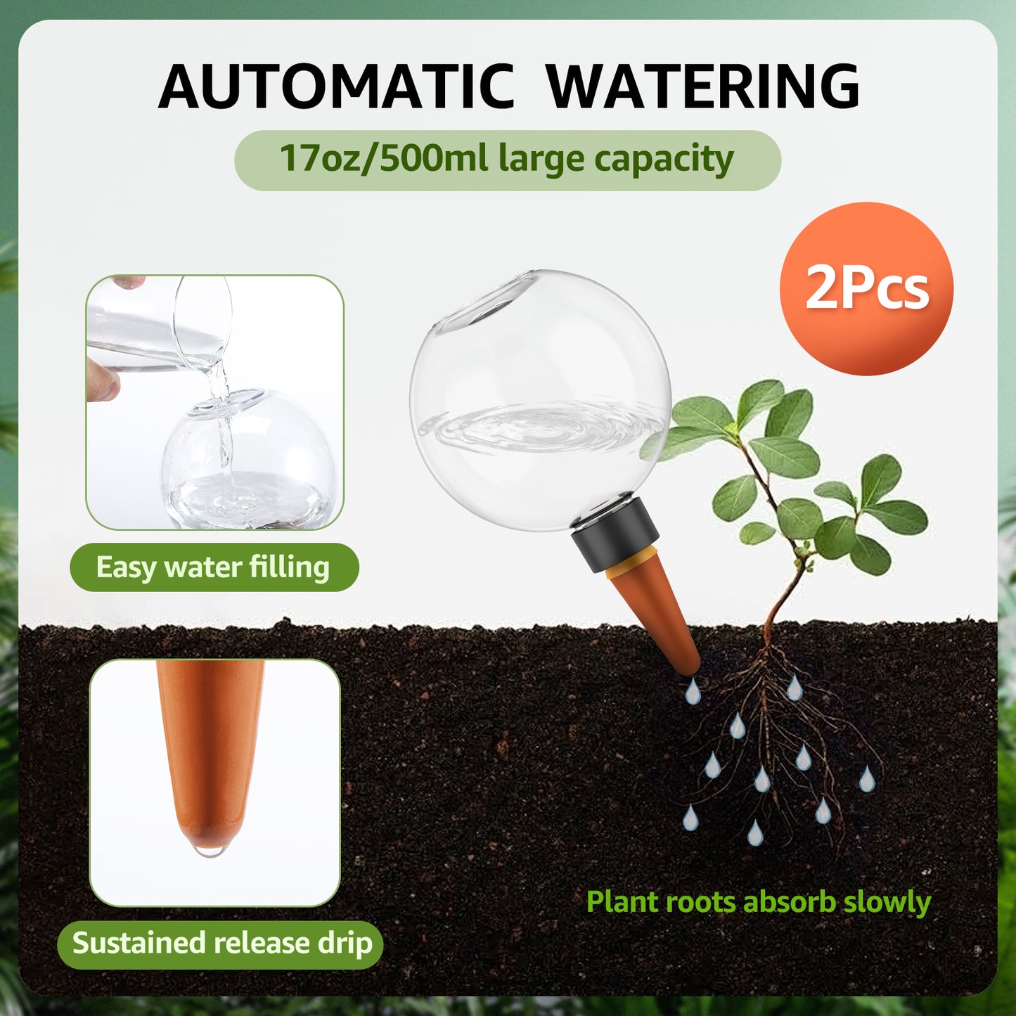 2/4Pcs 500ML Automatic Drip Irrigation System Self Watering Plant