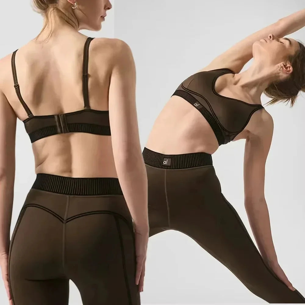 Yoga Bra Gym Set Leggings 7/8 Breasted Smooth and comfortable Sports