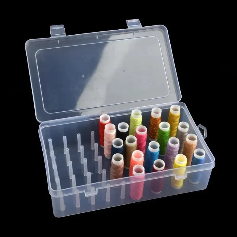 New Sewing Thread Box 42 Pieces Spools Bobbin Carrying Case