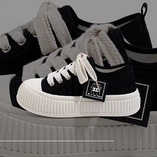 Sneakers Women Shoes for Woman Thick Soled Canvas