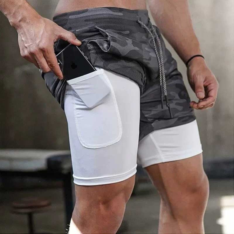 Running Shorts Men Gym Sports Shorts 2 In 1 Quick Dry Workout Training Gym