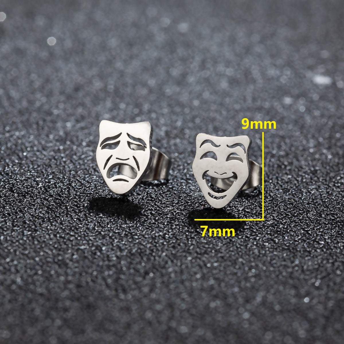 1Pair Creative Funny Mask Stud Earrings for Men Women