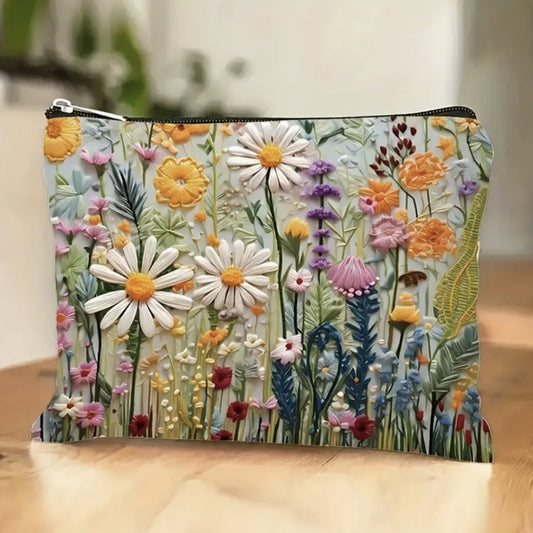 Large Capacity Floral Double-sided Printed Makeup Pouch