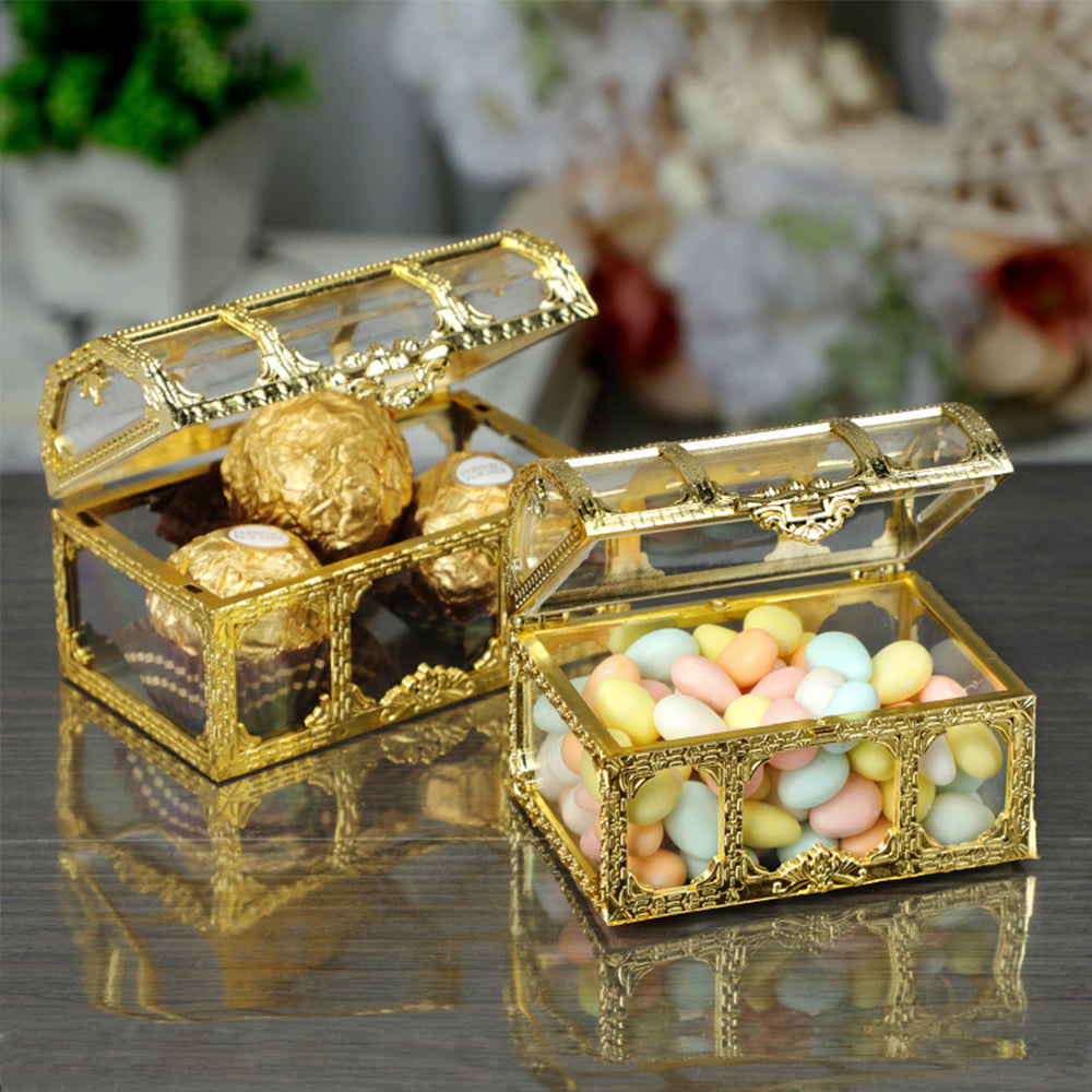 Vintage Treasure Chest Storage Box Transparent Pirate Candy Jewelry