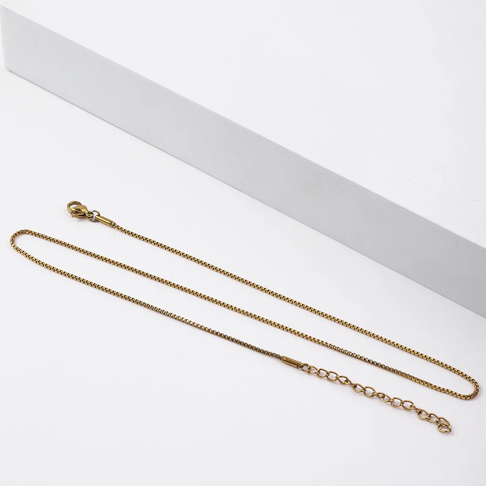 1.2mm Simple Stainless Steel Box Chain Necklace