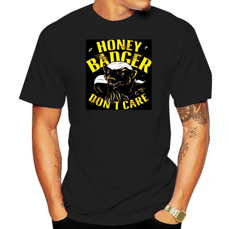 Honey Badger Don't Care Logo Men's Black T-Shirt Size