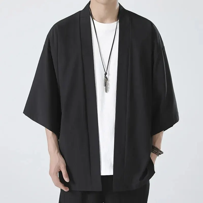 Men's Japanese Kimono Shirts Casual Open Stitch