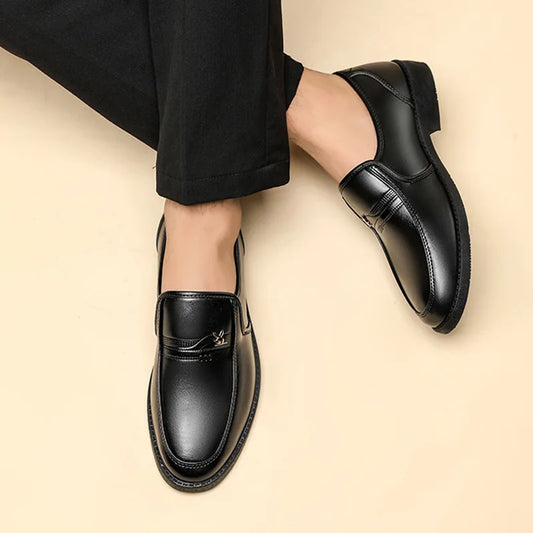 Men's Business Formal Shoes British Korean Style Black Casual Leather Shoes