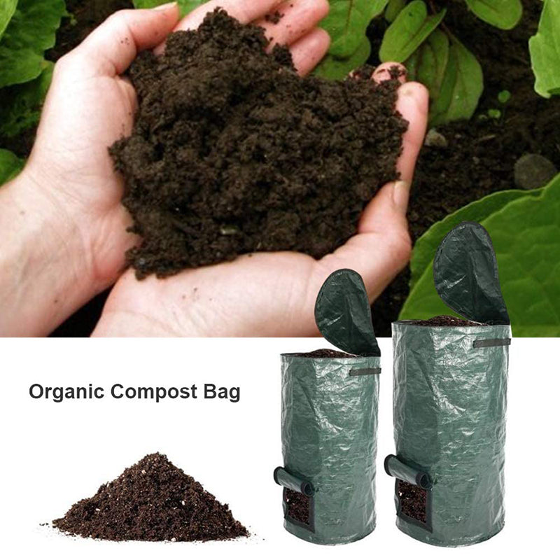35*60cm Garden Composter Eco-Friendly Bio Fermentation Bag with Zipper and Double Handles