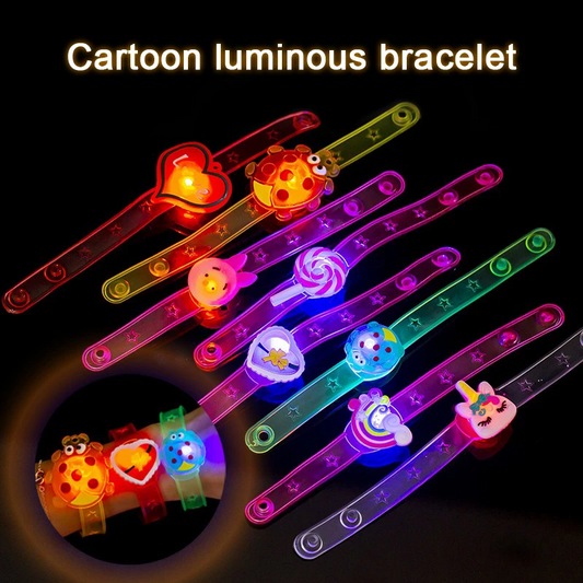 6 Pcs Flashing Luminous Bracelet Light Cartoon Creative Watch Kids