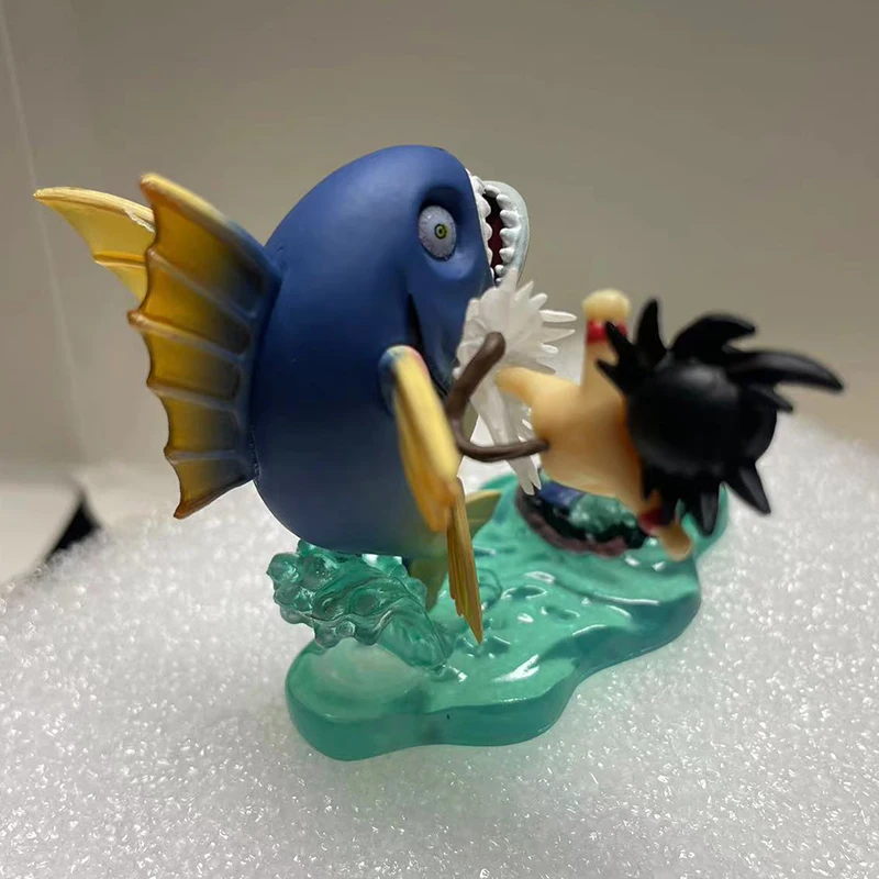6.5cm Anime Dragon Ball Kids Goku Figure Son Goku Kick Fish