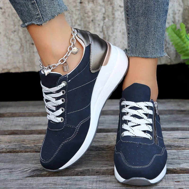 Women Casual Platform Sneakers 2024 Autumn New Lace Up