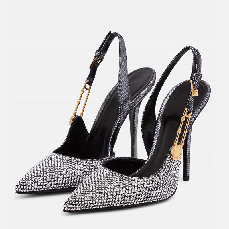 Luxury Rhinestones Sequined Buckle Women Pumps