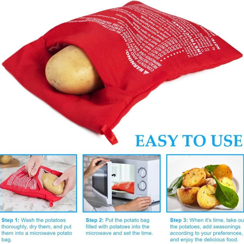 Microwave Potato Bag Baked Potato Bag Red Pouch
