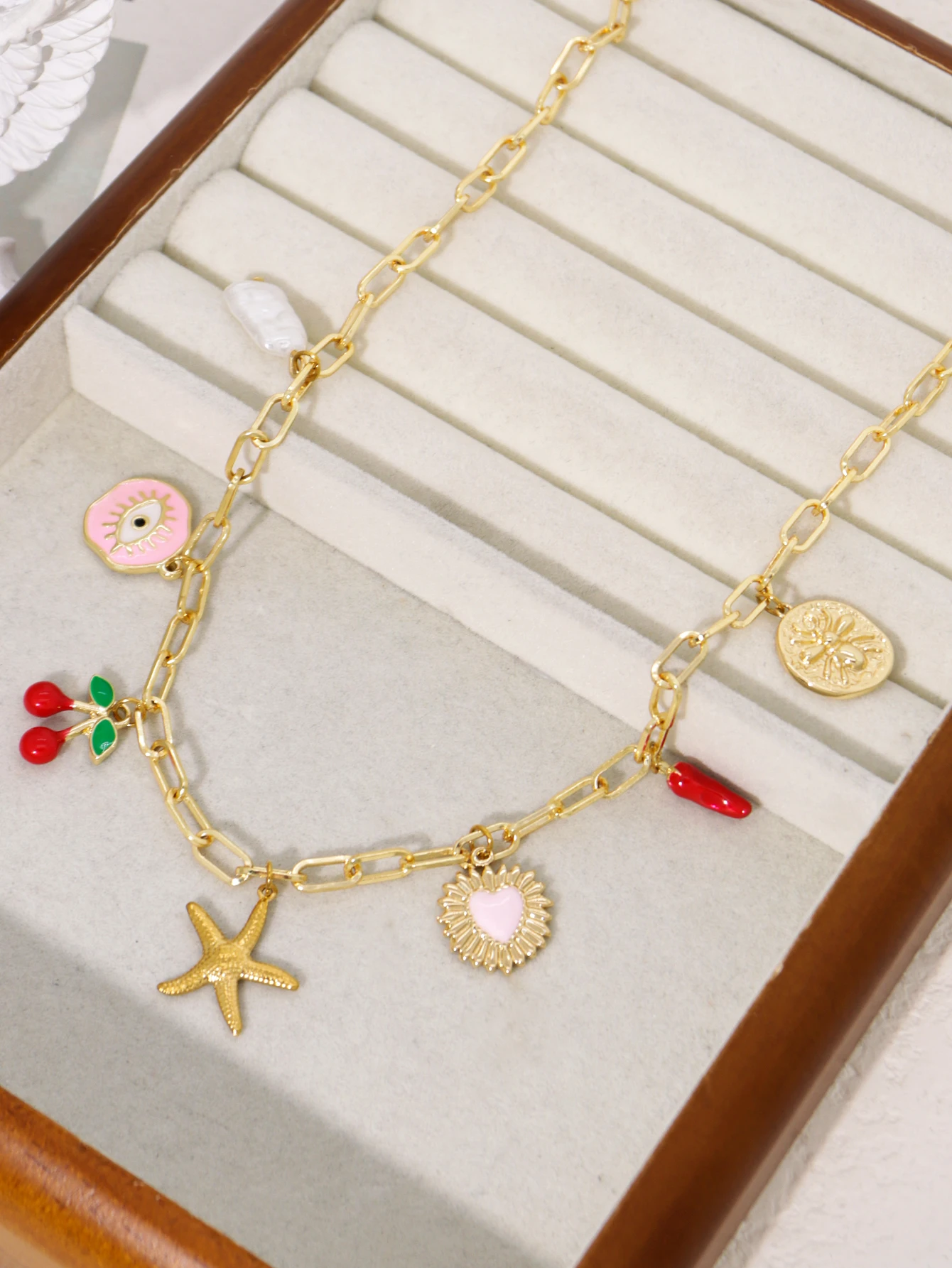 Charm Dopamine Cherry Starfish Pendant