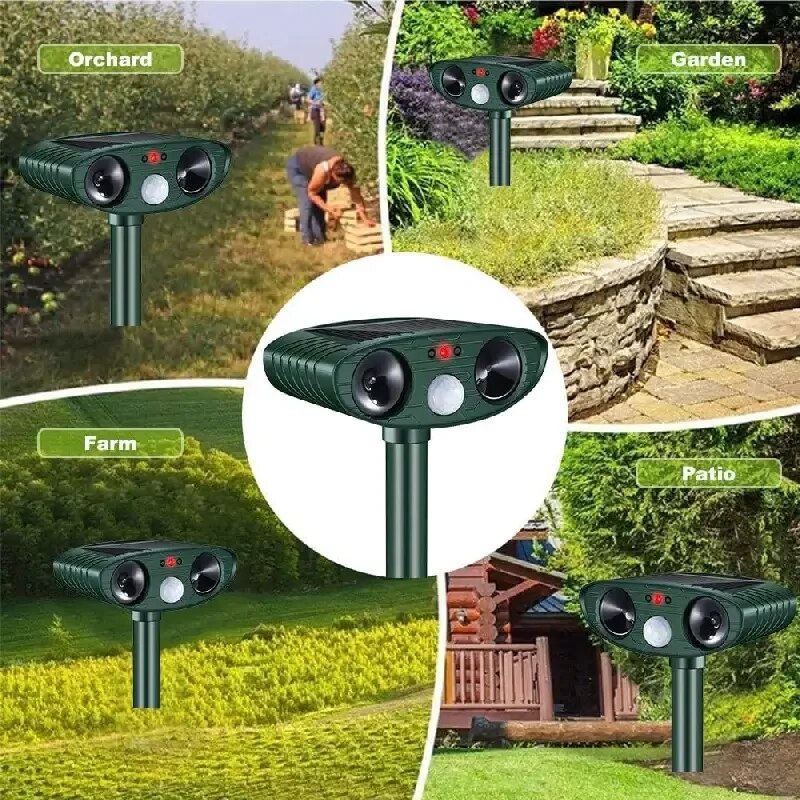 Cat Dog Repellant Solar Powered Rechargeable Garden Waterproof creature Deterrent For Farm Yard