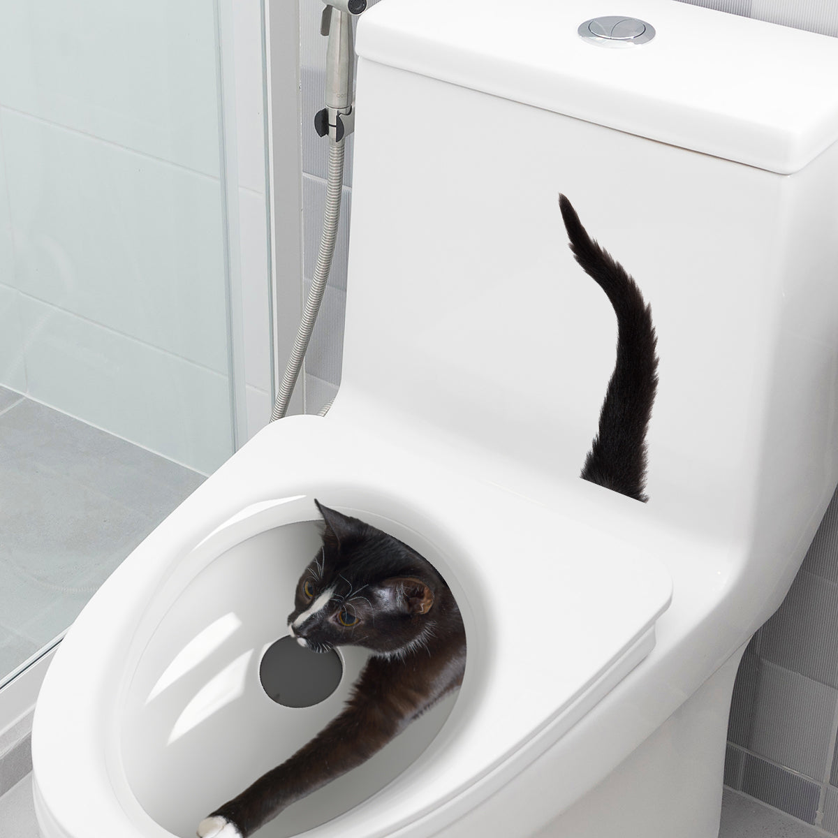 1PC Naughty Little Cat Toilet Wall Stickers Bathroom Decoration