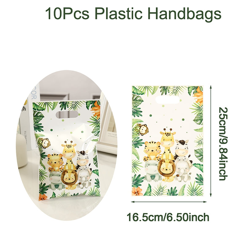 10pcs Jungle Animal Pattern Gift Bag