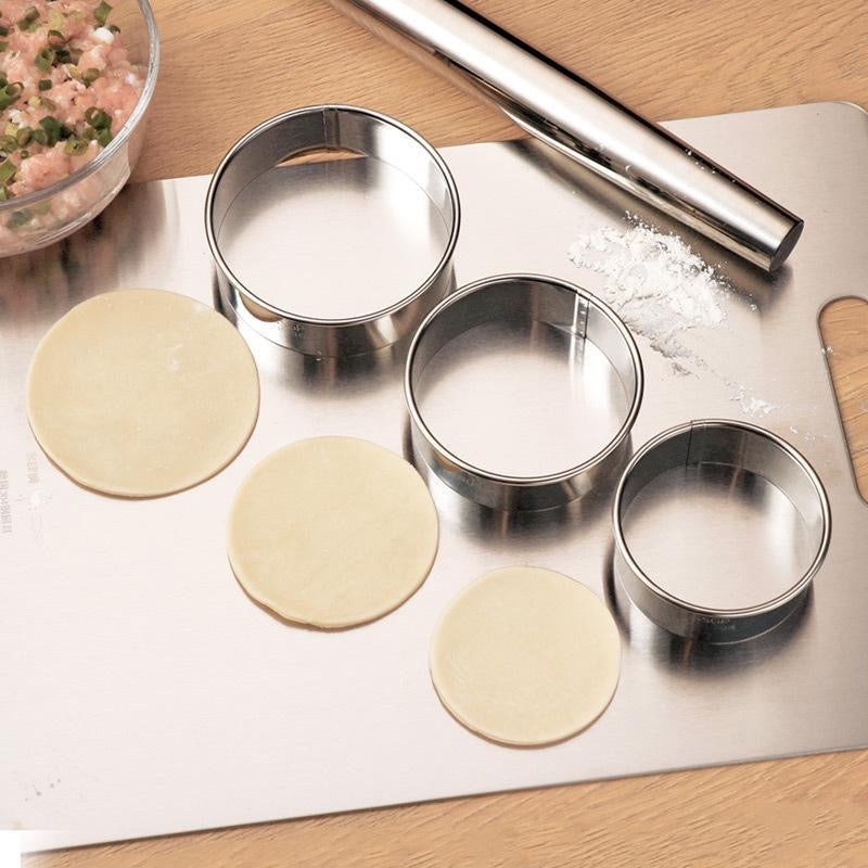 5pcs Round Biscuit Mold Stainless Steel Dumpling Skin Cutting Mould