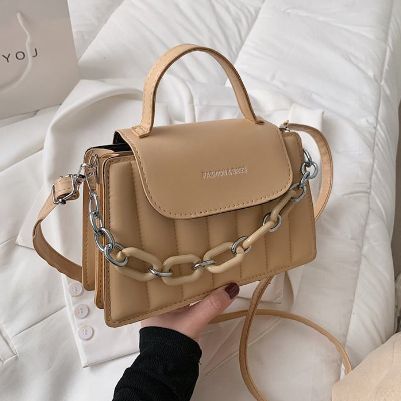New Chains Shoulder Bag Women Solid Color