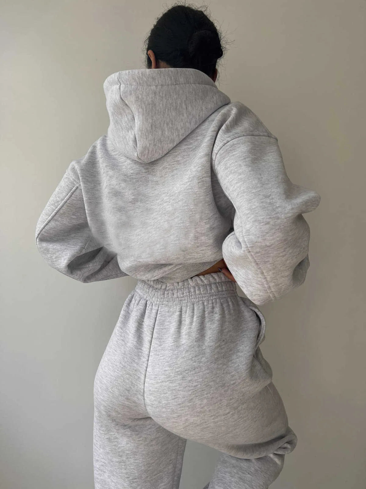 Fashionable Casual Hoodie And Sporty Pants Women's Set