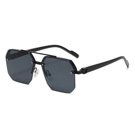Men's Metal Sunglasses Square Half Frame Rice
