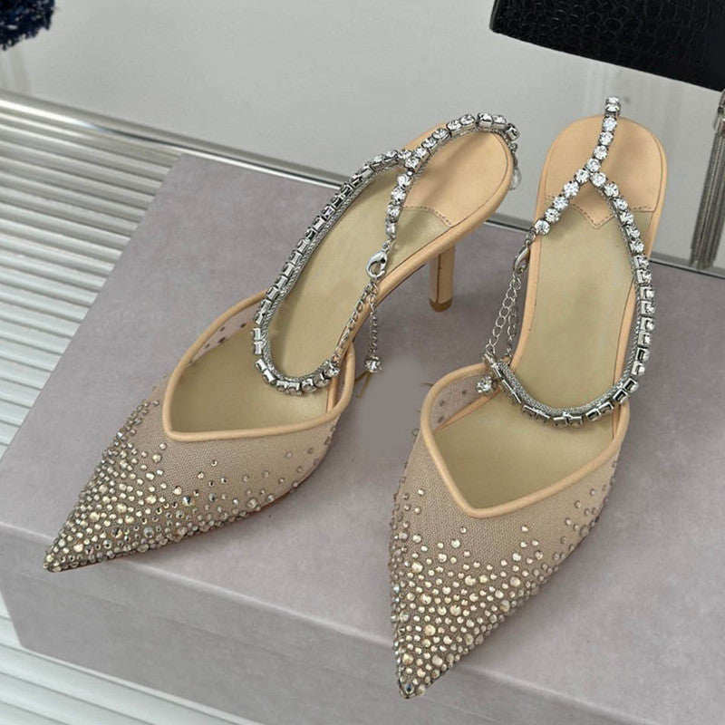 Star style Fashion Rhinestones Ankle Strap Women