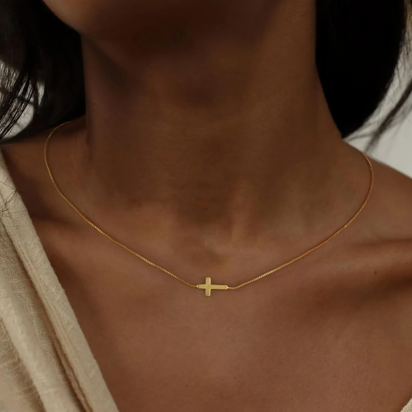 Cross Necklace for Women 14K Gold Plated
