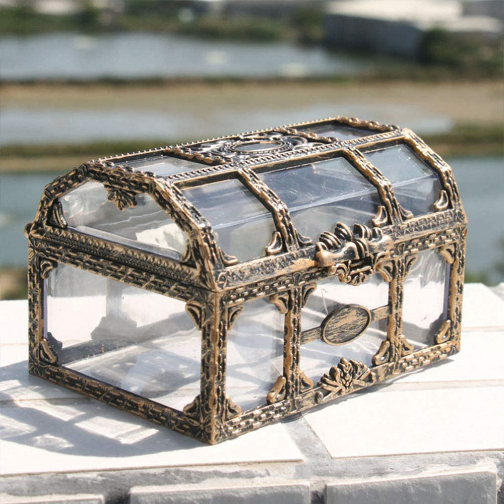 Vintage Treasure Chest Storage Box Transparent Pirate Candy Jewelry