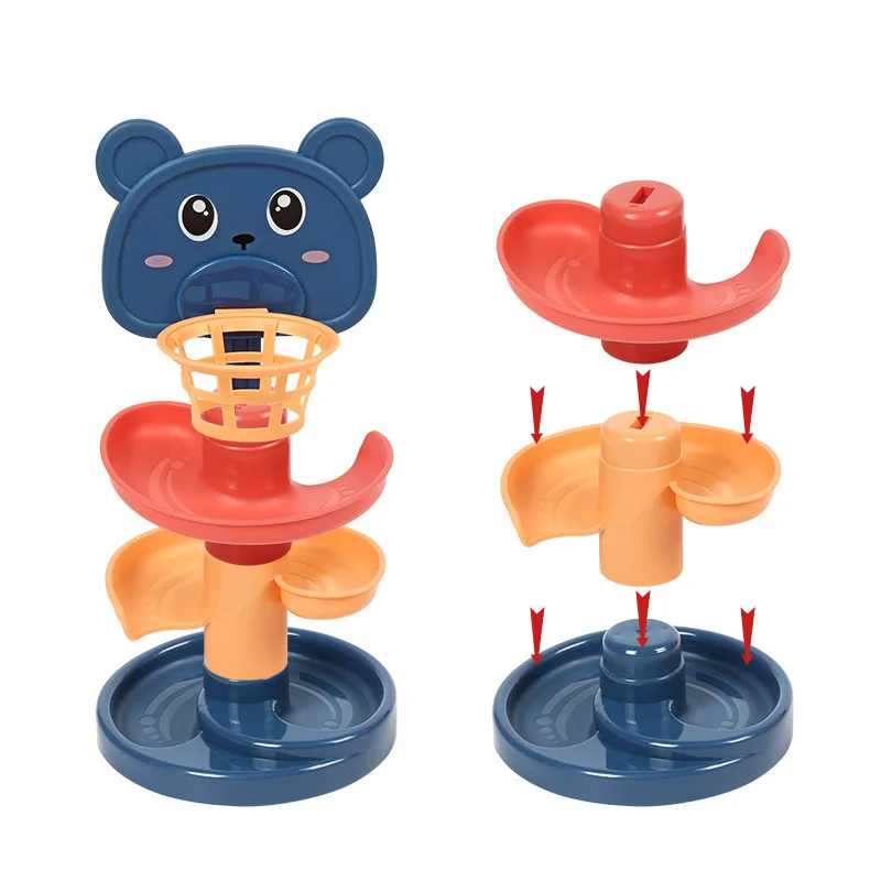 Baby Toy Rotating Rolling Ball Pile Tower Gliding Montessori Educational Toy