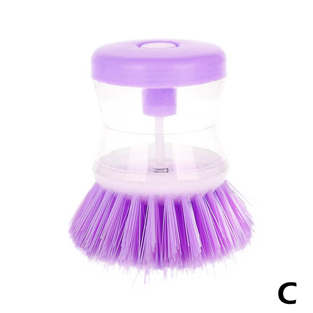 Kitchen Wash Pot Dish Brush With Automatic Soap Liquid Dispenser